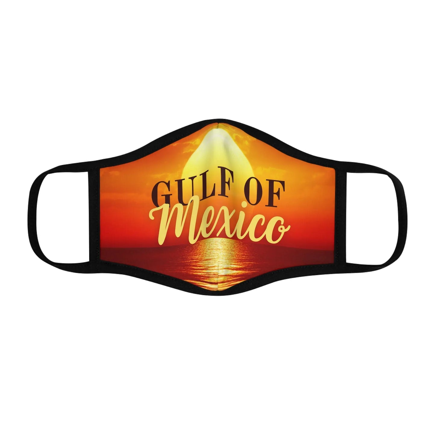 Gulf of Mexico Fitted Polyester Face Mask - Vibrant Sunset Design Printify