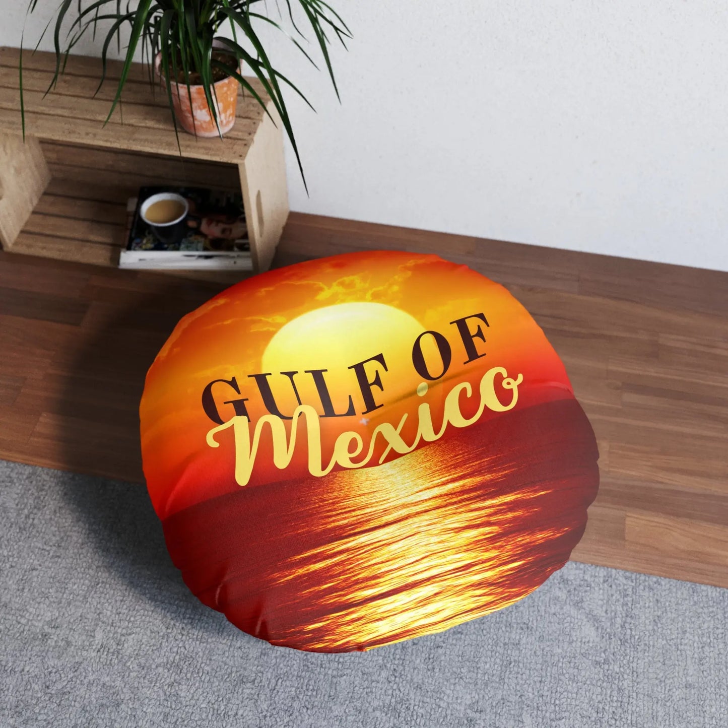 Gulf of Mexico Round Tufted Floor Pillow - Sunset Vibe Decor Printify