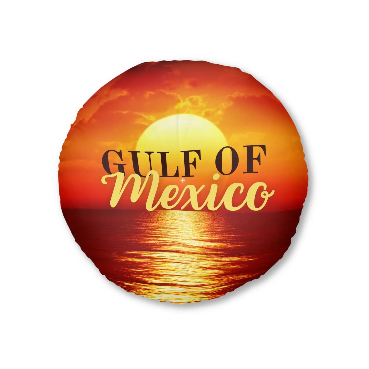 Gulf of Mexico Round Tufted Floor Pillow - Sunset Vibe Decor Printify