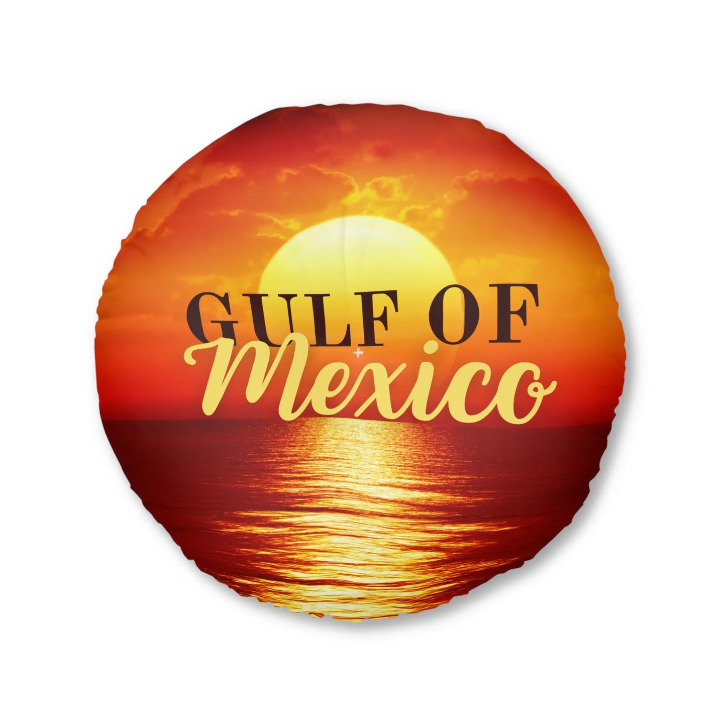 Gulf of Mexico Round Tufted Floor Pillow - Sunset Vibe Decor Printify