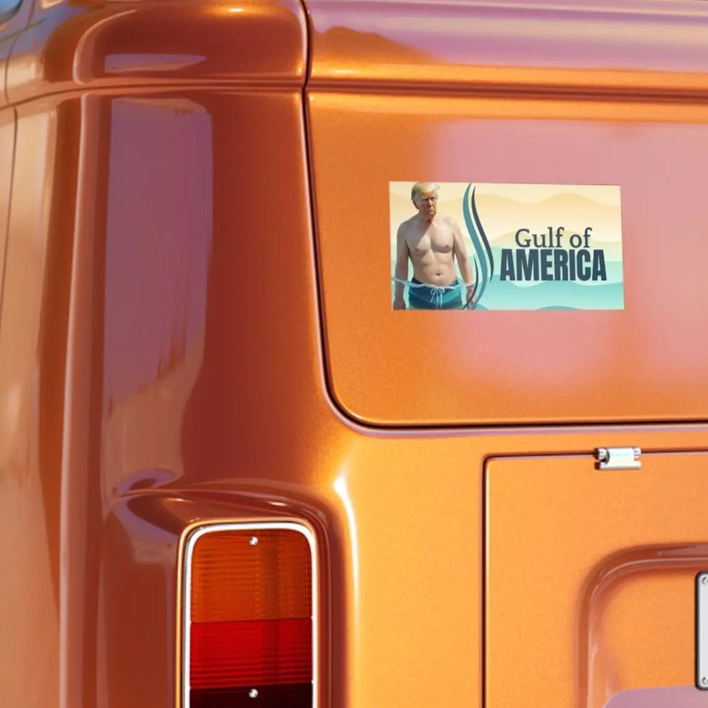 Humorous Gulf of America Bumper Sticker - Fun Car Accessory Printify