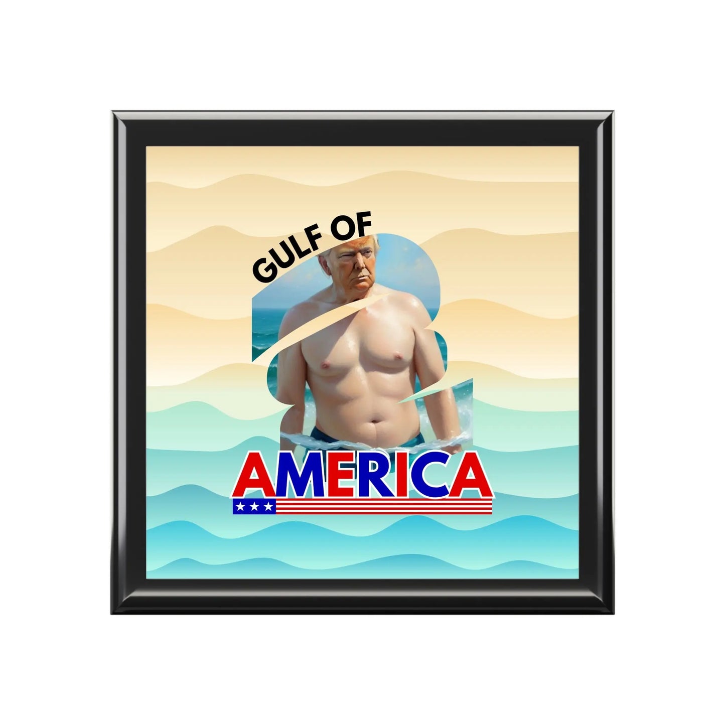 Humorous Jewelry Box - 'Gulf of America' Design for Unique Gift Ideas Printify