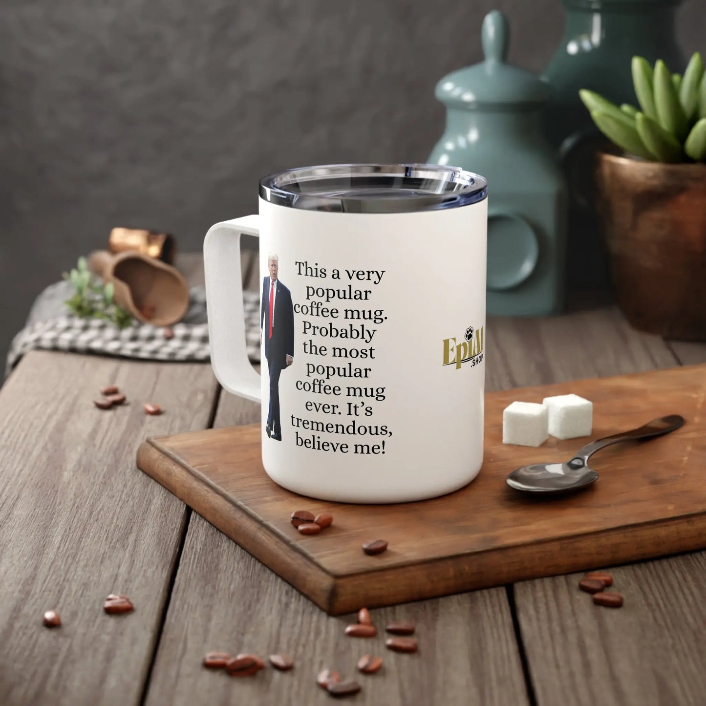 Insulated Coffee Mug - 'Most Popular Mug' - Perfect Gift for Coffee Lovers and Trump Fans Printify