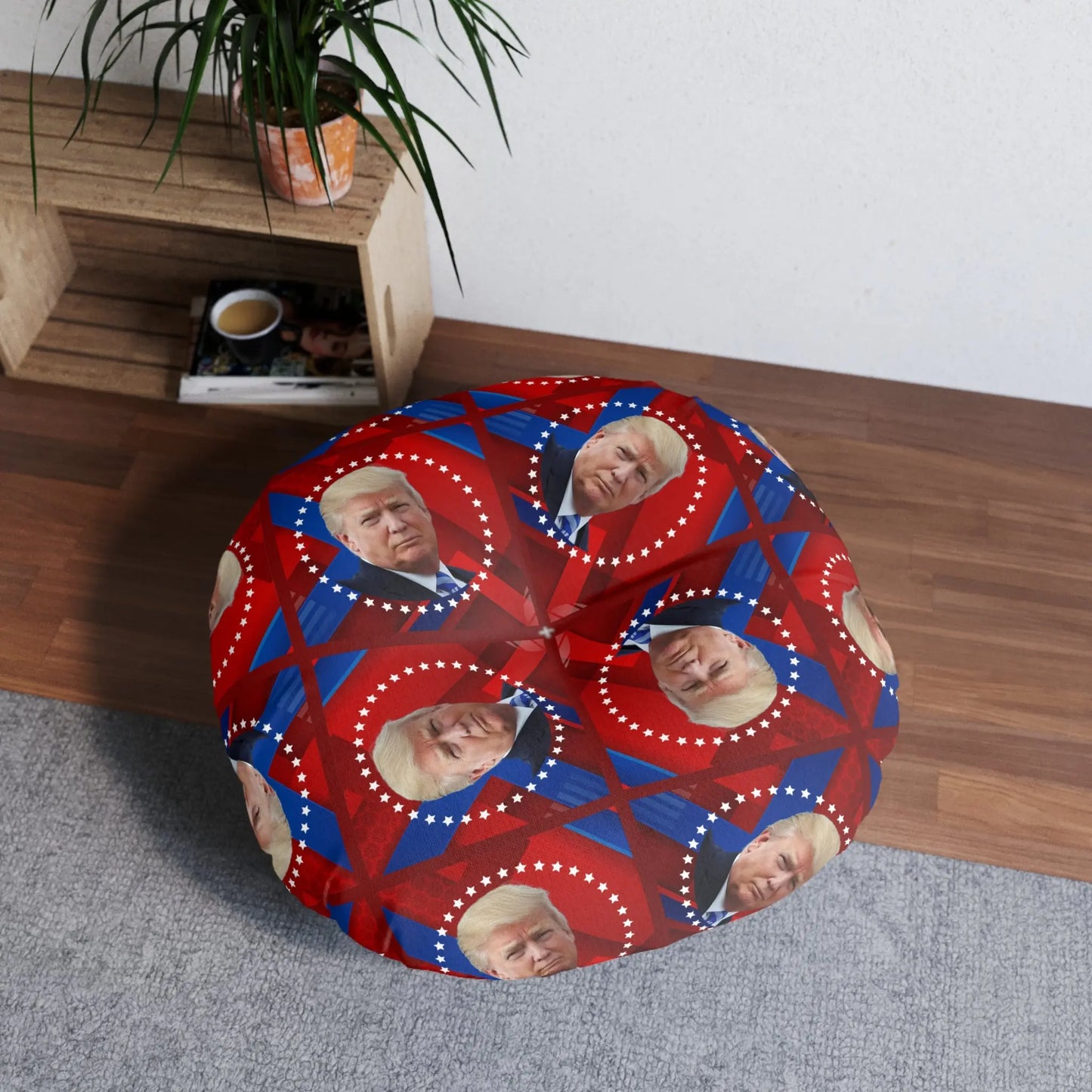 Patriotic Tufted Floor Pillow with Presidential Design Printify