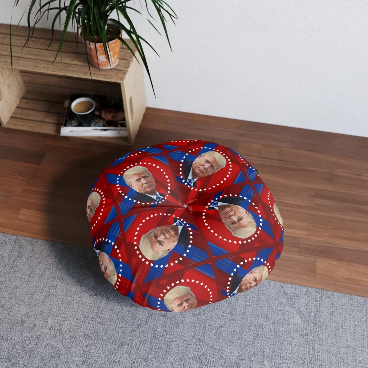 Patriotic Tufted Floor Pillow with Presidential Design Printify
