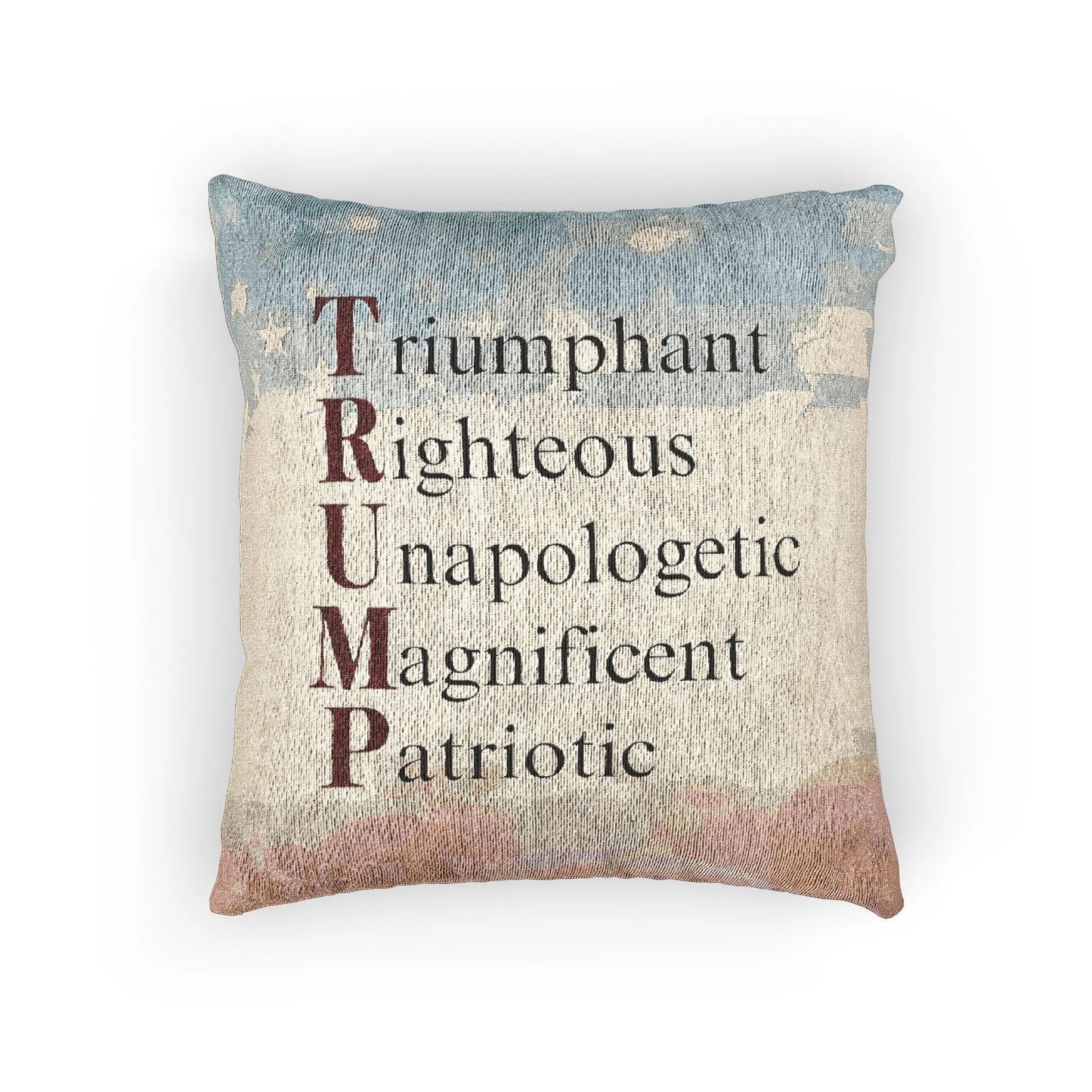 Patriotic Woven Pillow - Trump Inspired Home Decor for Freedom Lovers Printify