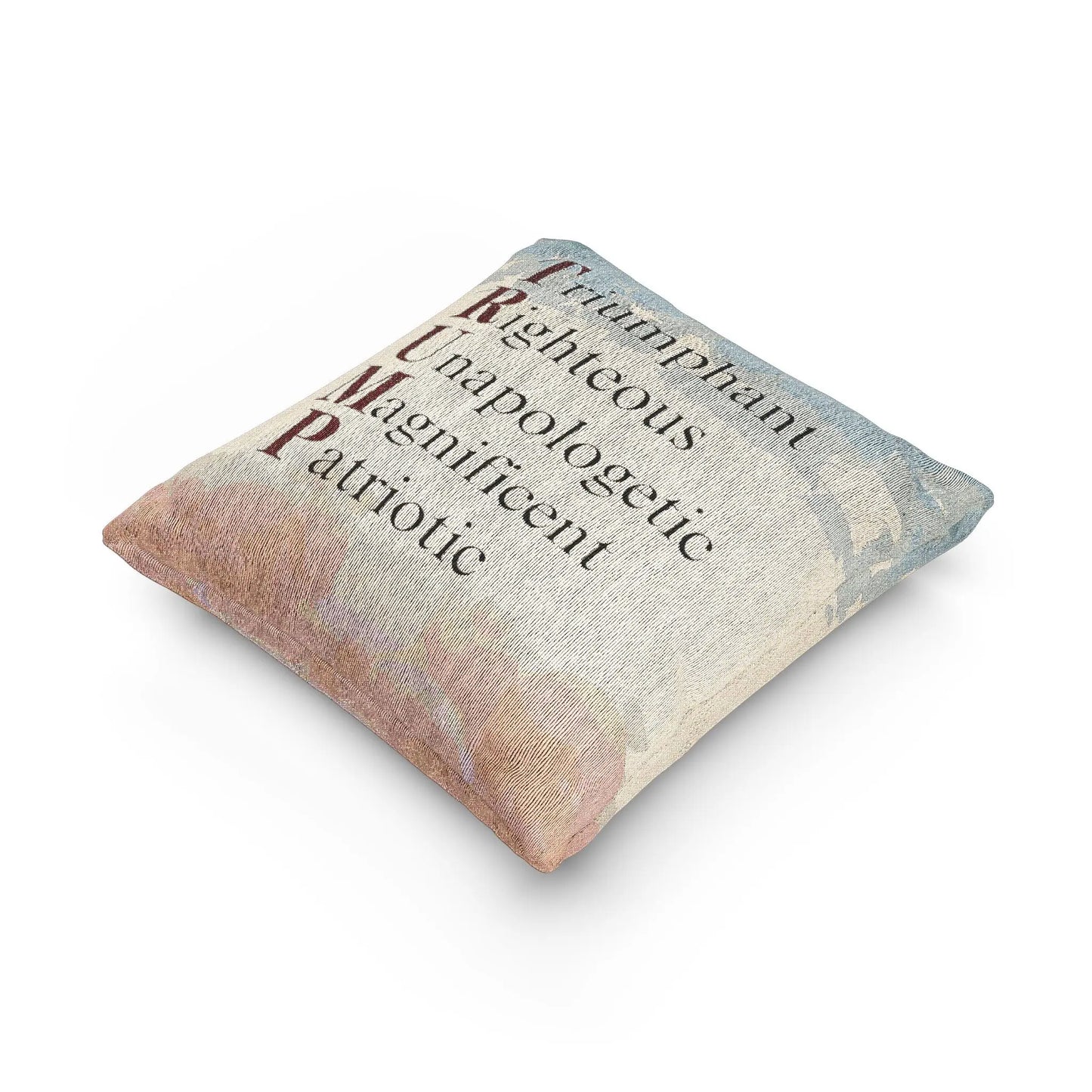 Patriotic Woven Pillow - Trump Inspired Home Decor for Freedom Lovers Printify