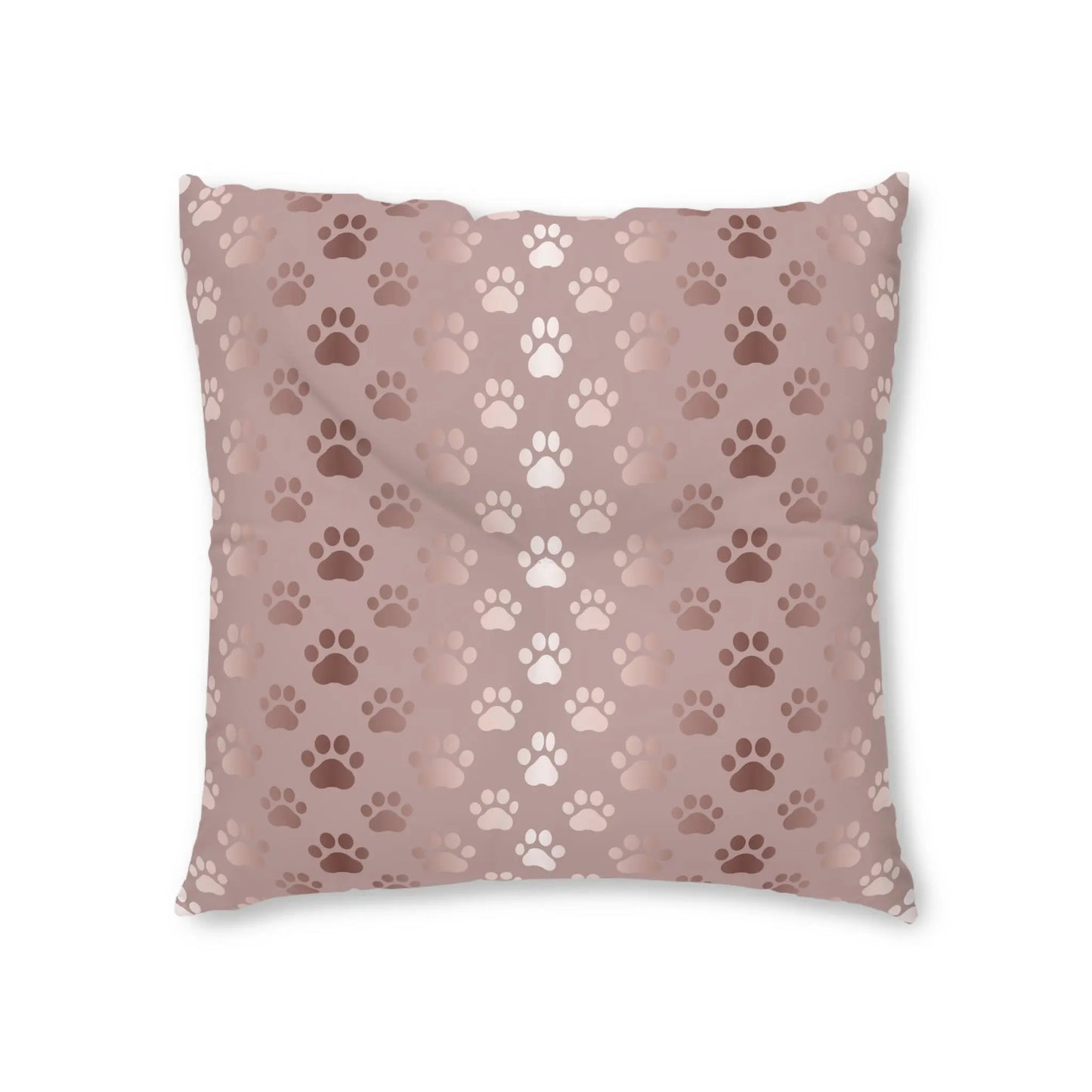 Shimmery Pet Paw Print Tufted Floor Pillow Printify