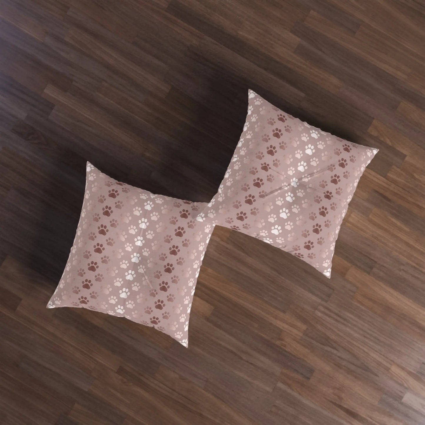 Shimmery Pet Paw Print Tufted Floor Pillow Printify