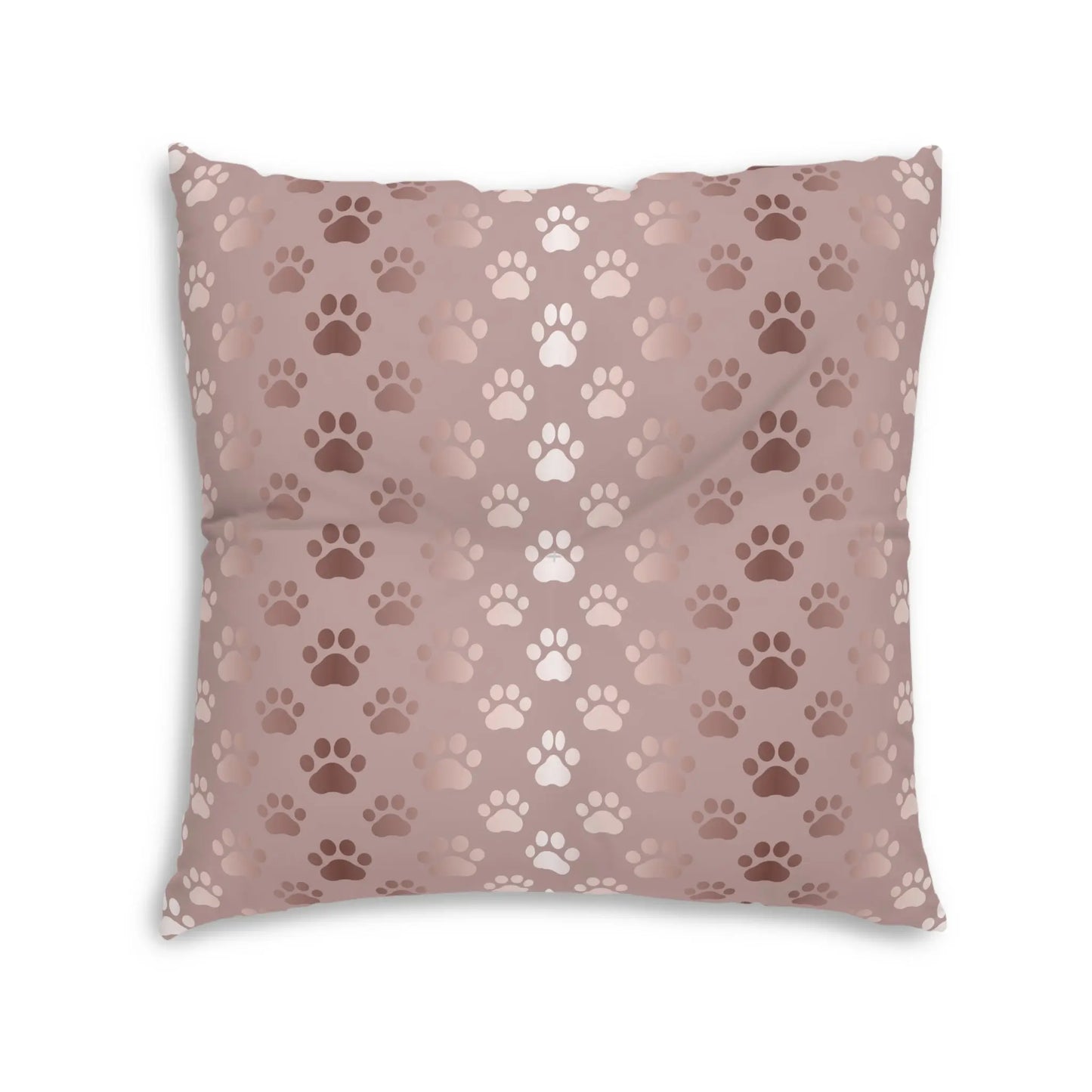 Shimmery Pet Paw Print Tufted Floor Pillow Printify