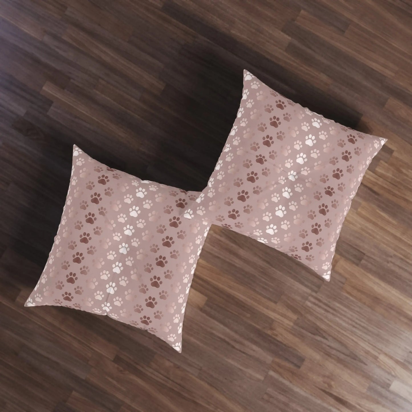 Shimmery Pet Paw Print Tufted Floor Pillow Printify
