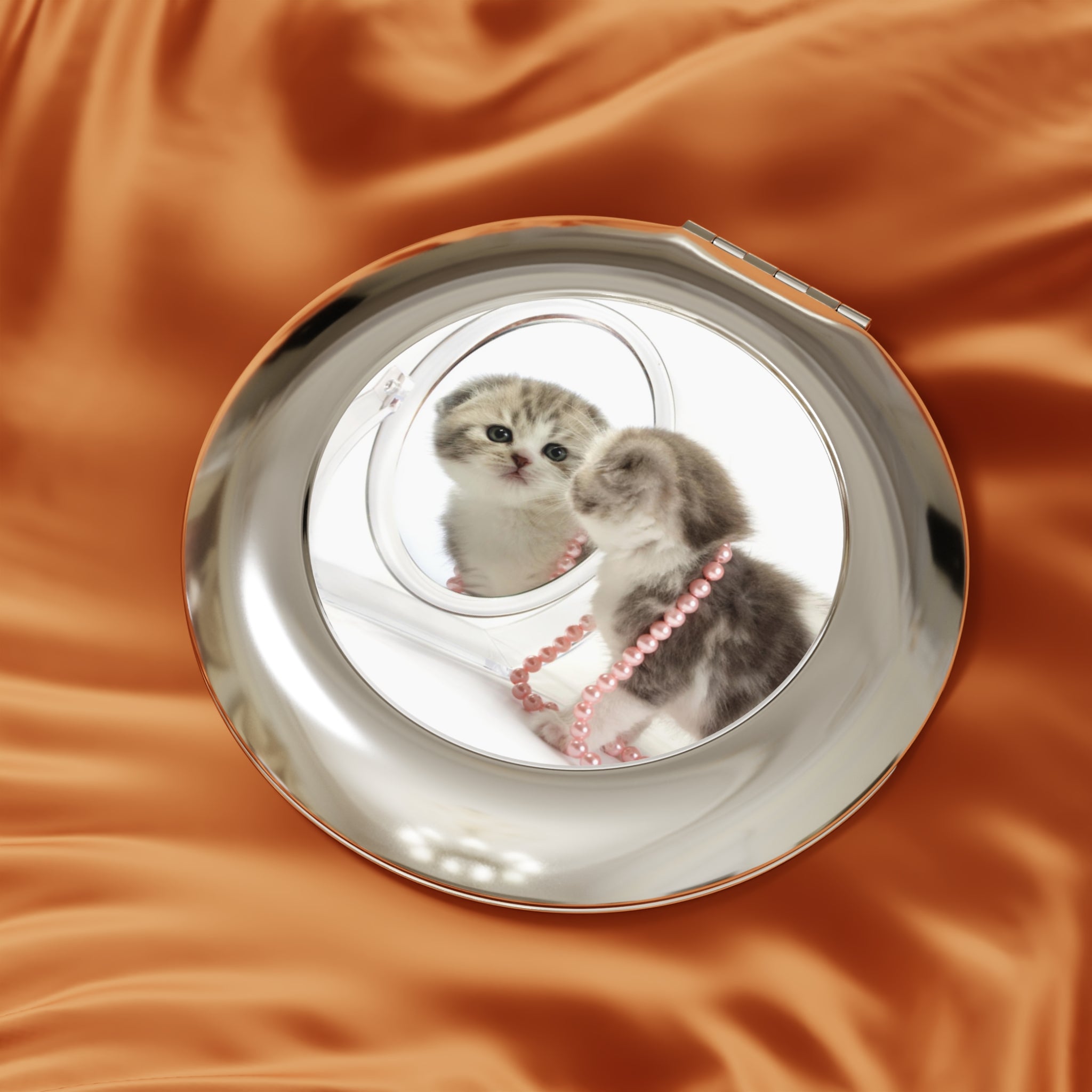 Adorable Kitten Compact Travel Mirror - Perfect for Pet Lovers - Accessories, Beauty, Travel Mirror - EpiAl's Shop