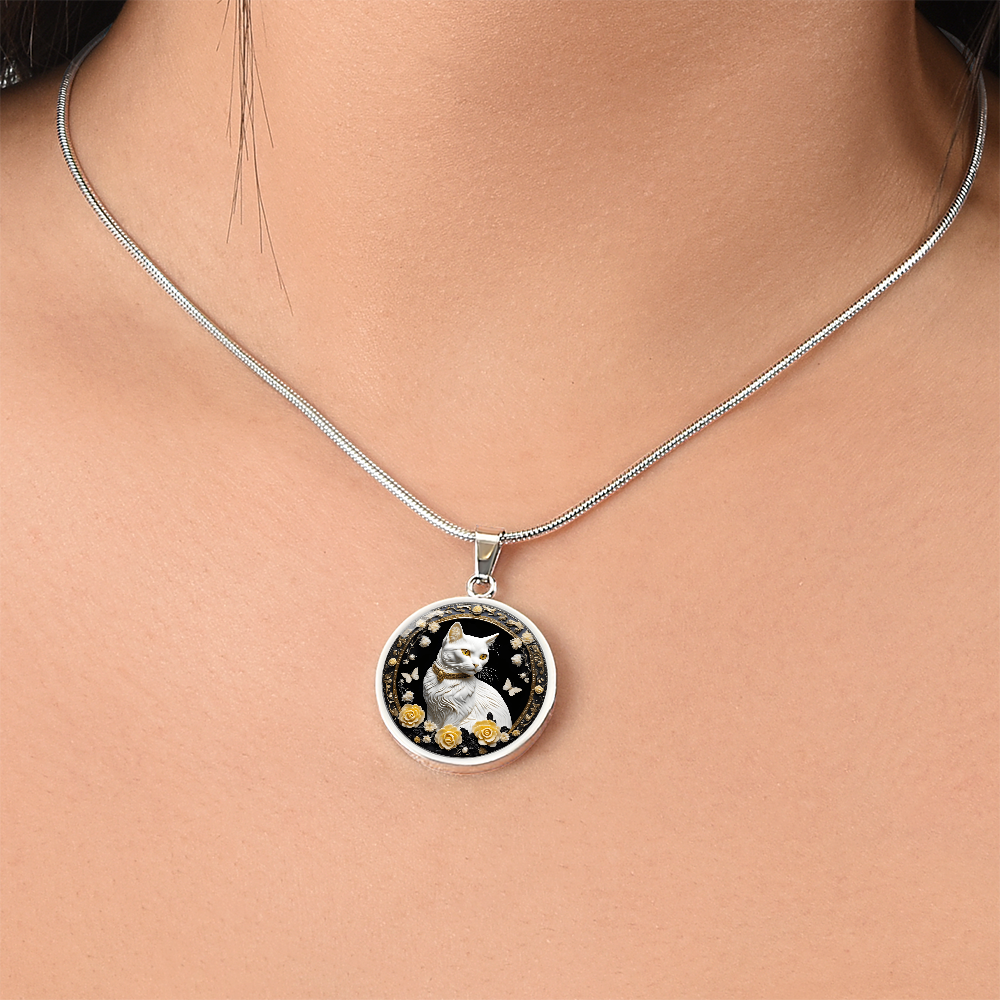 Butterfly Cat Cameo Necklace ShineOn Fulfillment