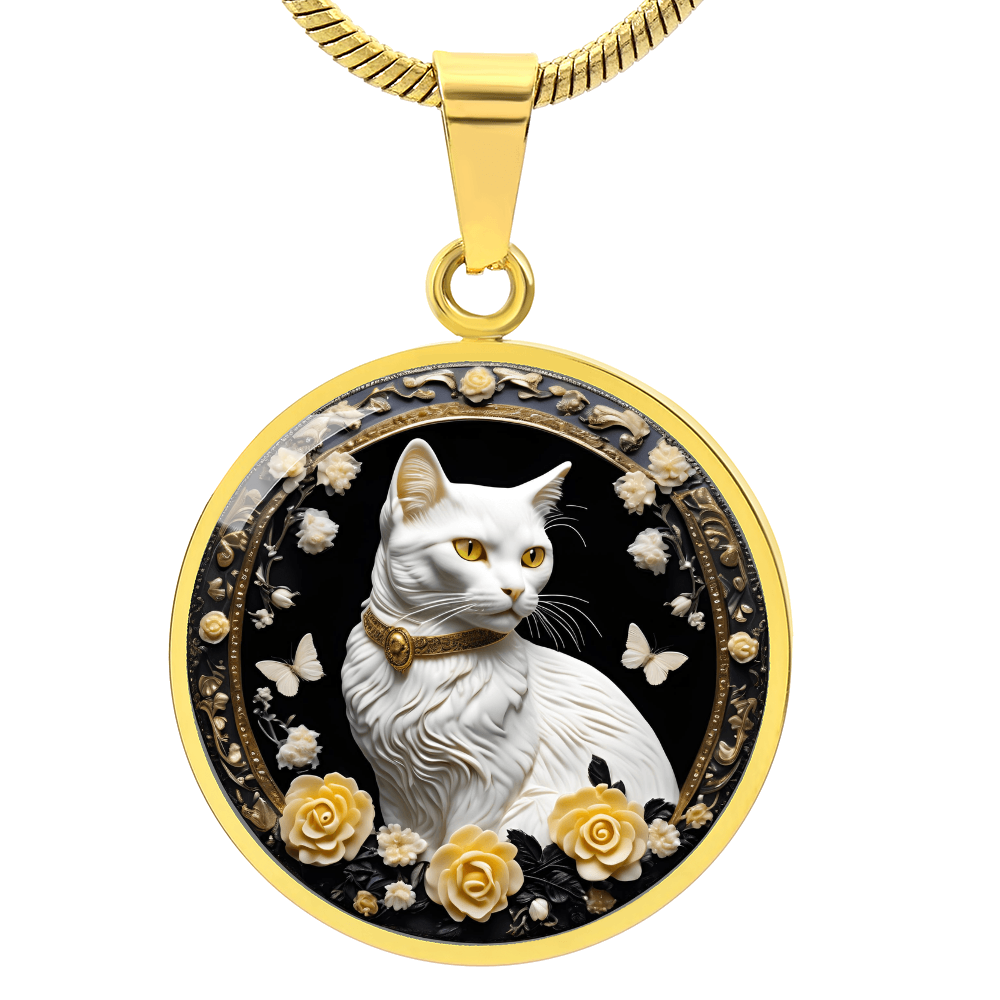 Butterfly Cat Cameo Necklace ShineOn Fulfillment