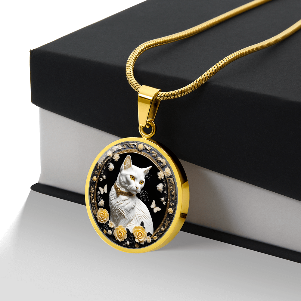 Butterfly Cat Cameo Necklace ShineOn Fulfillment