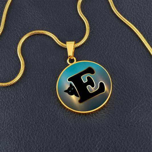 Turquoise Gold E Necklace.