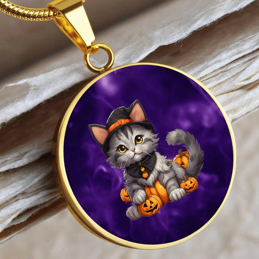 Cute Spooky Kitty Necklace.