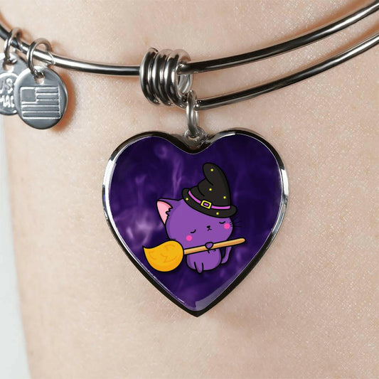 Purple Witchy Kitty Bracelet.