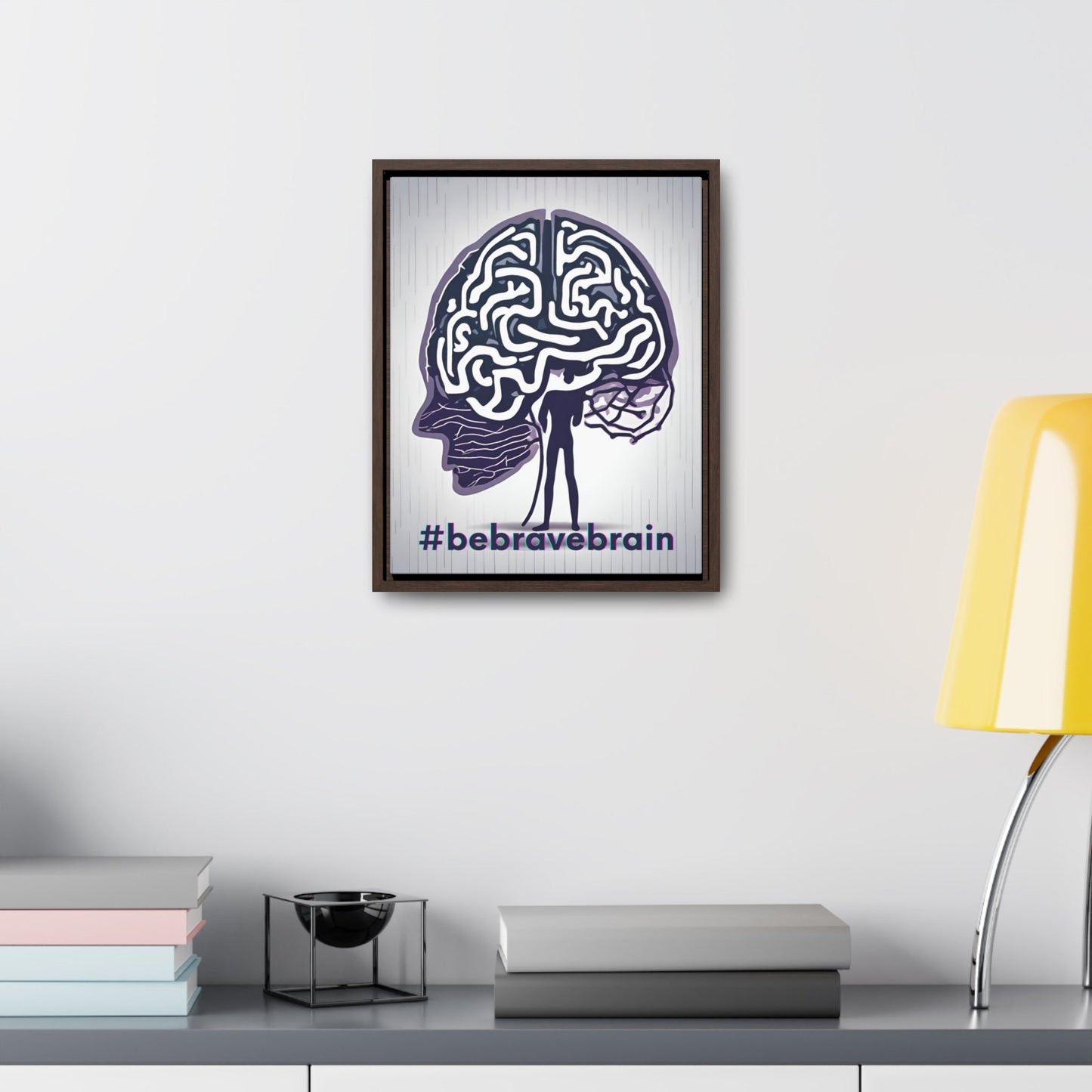 Be Brave Brain Gallery Canvas Wraps, Vertical Frame - Canvas - Epileptic Al’s Shop