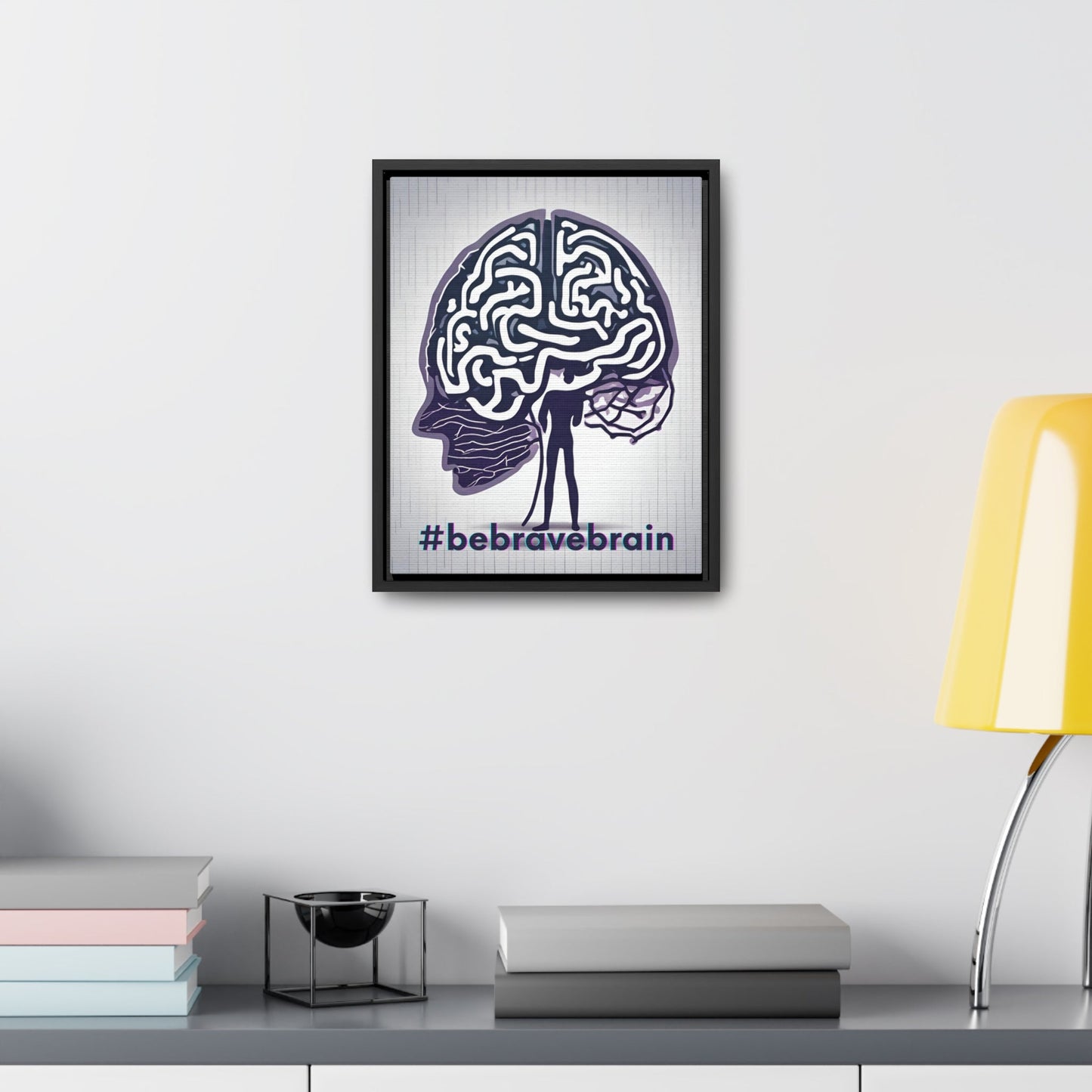 Be Brave Brain Gallery Canvas Wraps, Vertical Frame - Canvas - Epileptic Al’s Shop