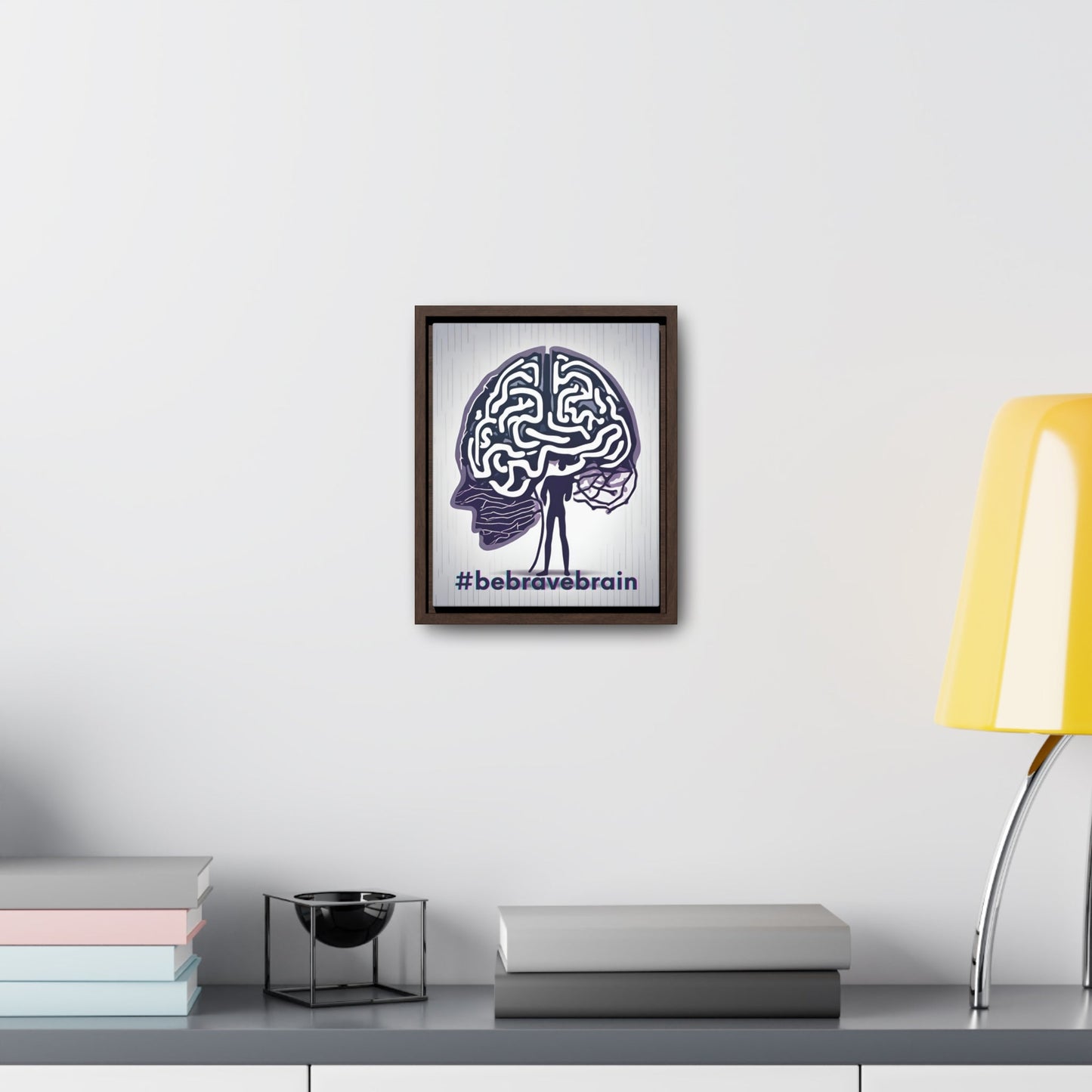 Be Brave Brain Gallery Canvas Wraps, Vertical Frame - Canvas - Epileptic Al’s Shop