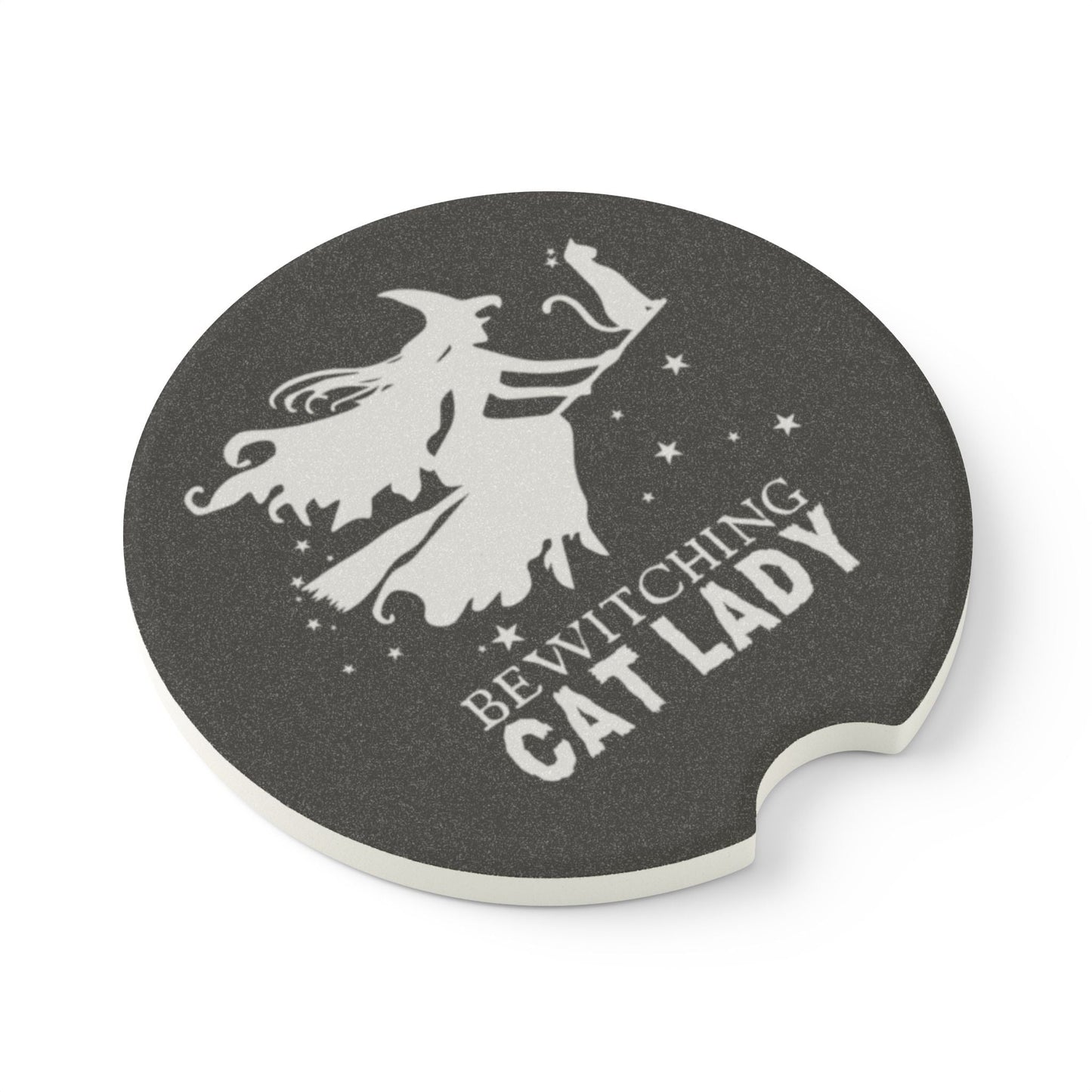 Bewitching Cat Lady Soapstone Car Coaster - Home Decor - EpiAl's Shop