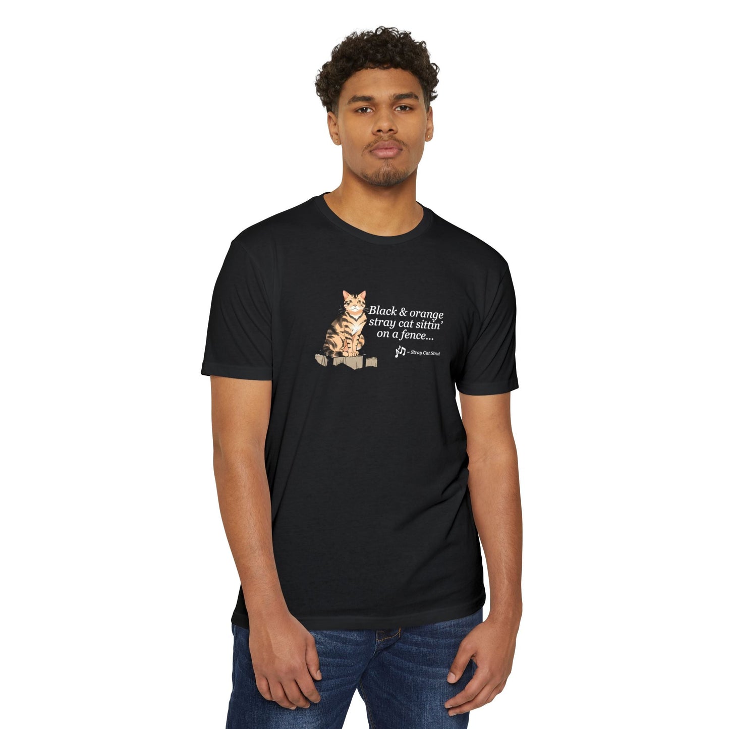 Black & Orange Stray Cat Unisex CVC Jersey T - shirt - T - Shirt - Epileptic Al’s Shop