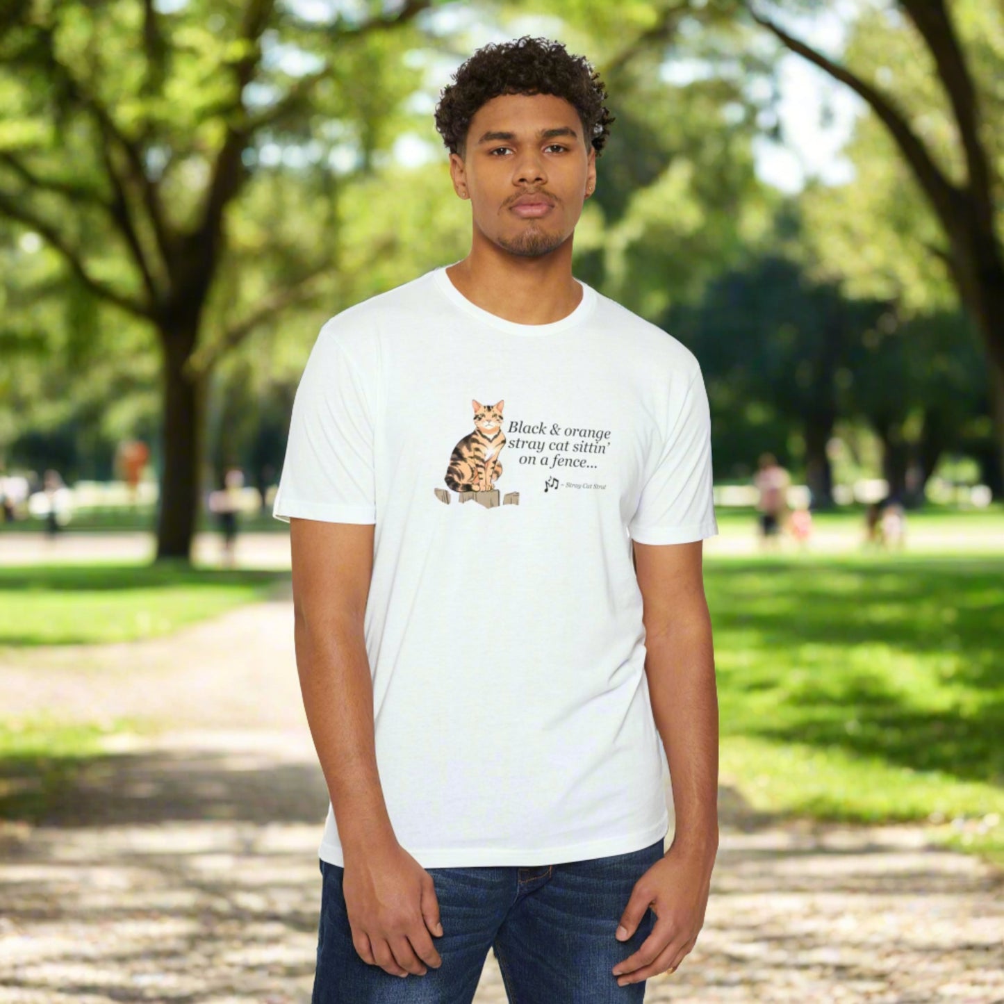 Black & Orange Stray Cat Unisex CVC Jersey T - shirt - T - Shirt - Epileptic Al’s Shop