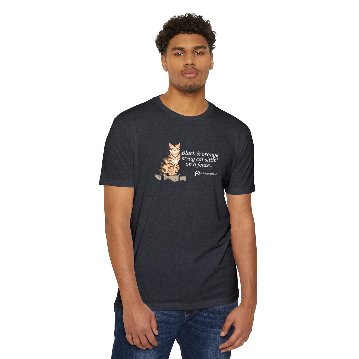Black & Orange Stray Cat Unisex CVC Jersey T - shirt - T - Shirt - Epileptic Al’s Shop