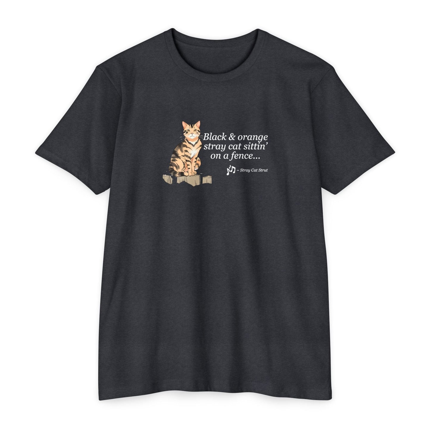 Black & Orange Stray Cat Unisex CVC Jersey T - shirt - T - Shirt - Epileptic Al’s Shop