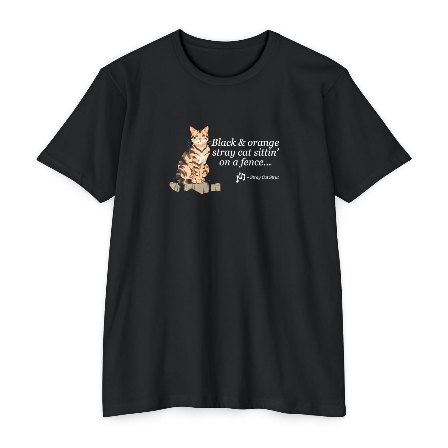 Black & Orange Stray Cat Unisex CVC Jersey T - shirt - T - Shirt - Epileptic Al’s Shop