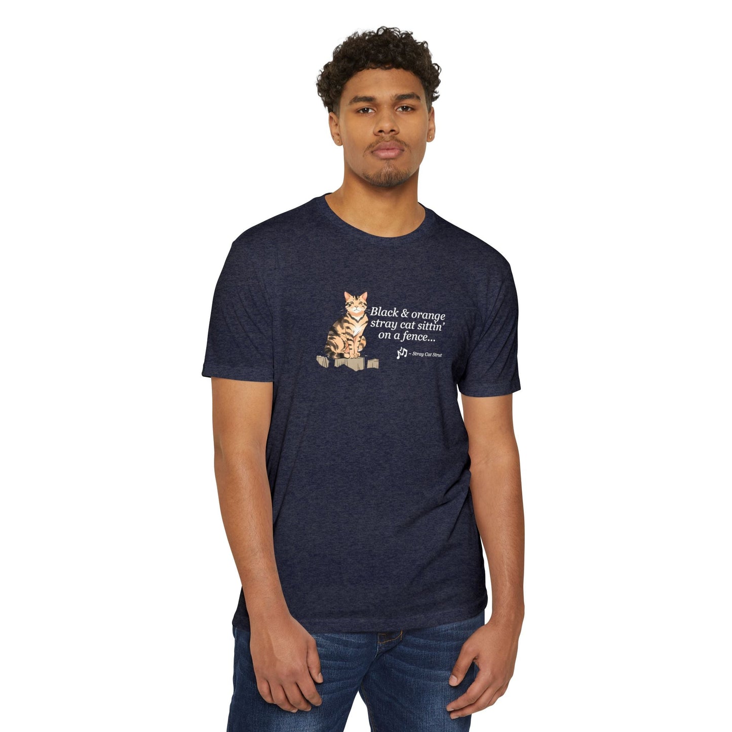 Black & Orange Stray Cat Unisex CVC Jersey T - shirt - T - Shirt - Epileptic Al’s Shop