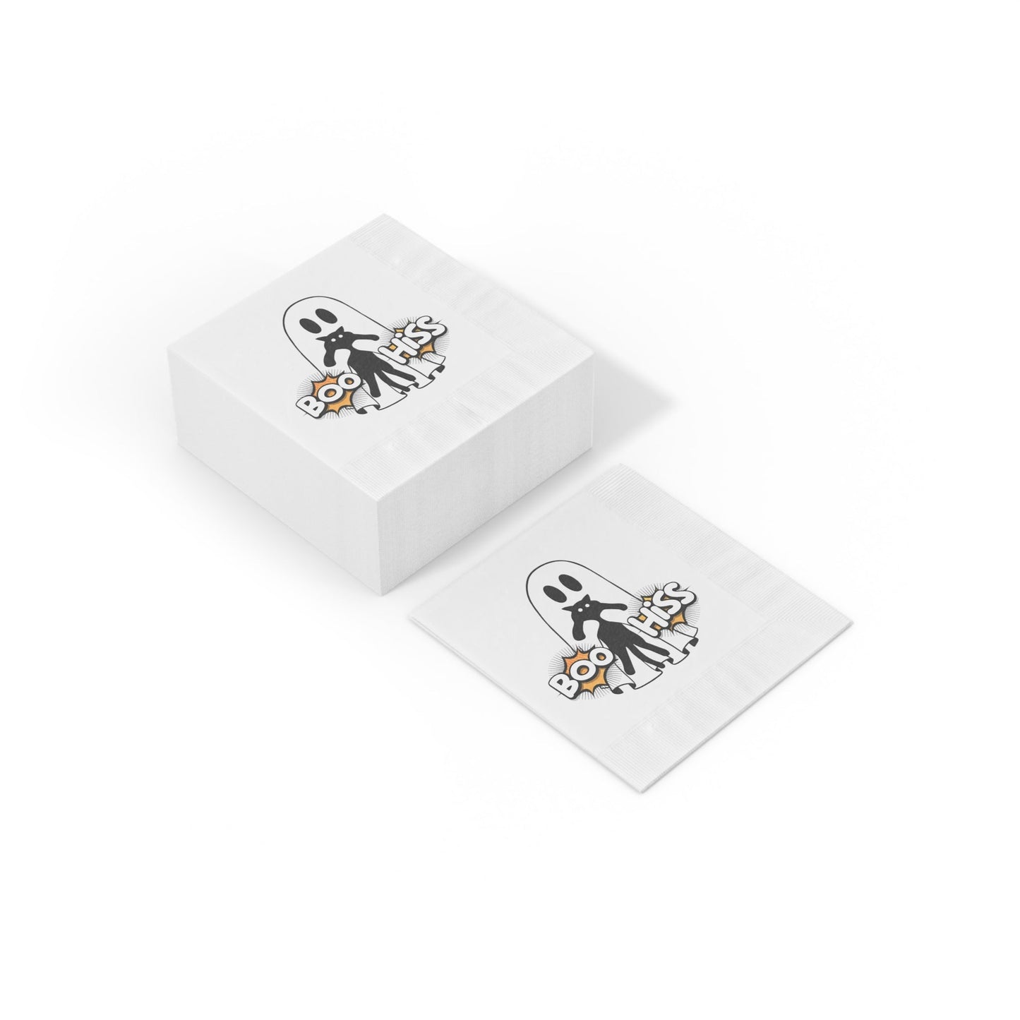 Boo Hiss White Coined Napkins - Home Decor - Epileptic Al’s Shop