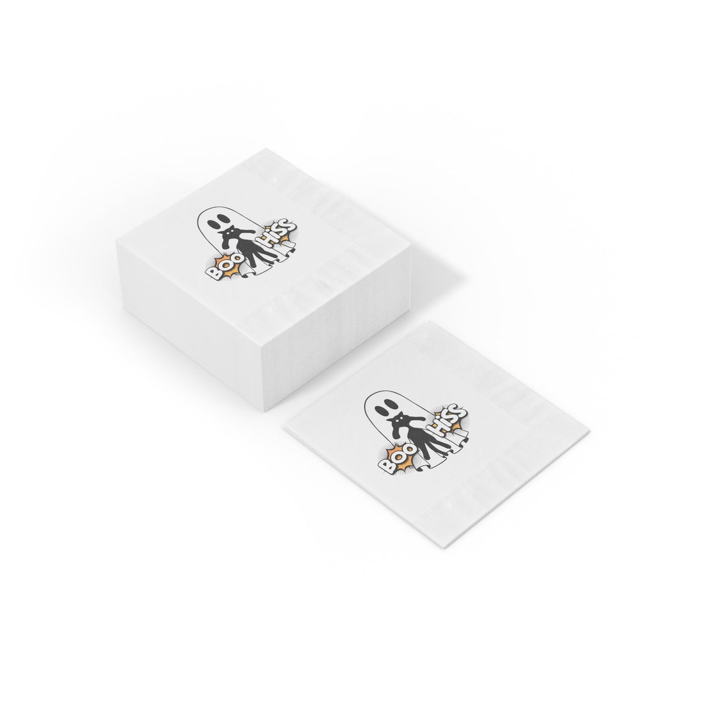 Boo Hiss White Coined Napkins - Home Decor - Epileptic Al’s Shop