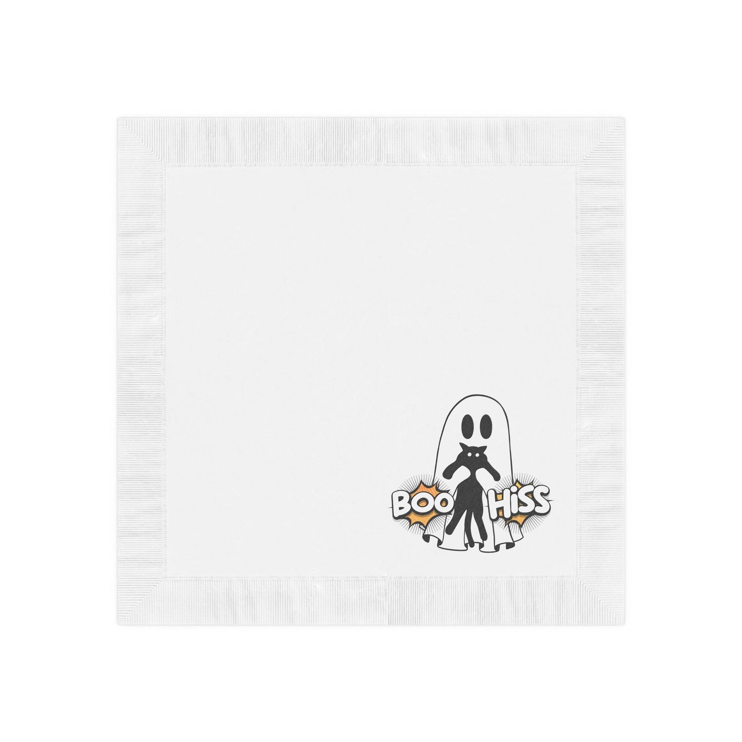 Boo Hiss White Coined Napkins - Home Decor - Epileptic Al’s Shop