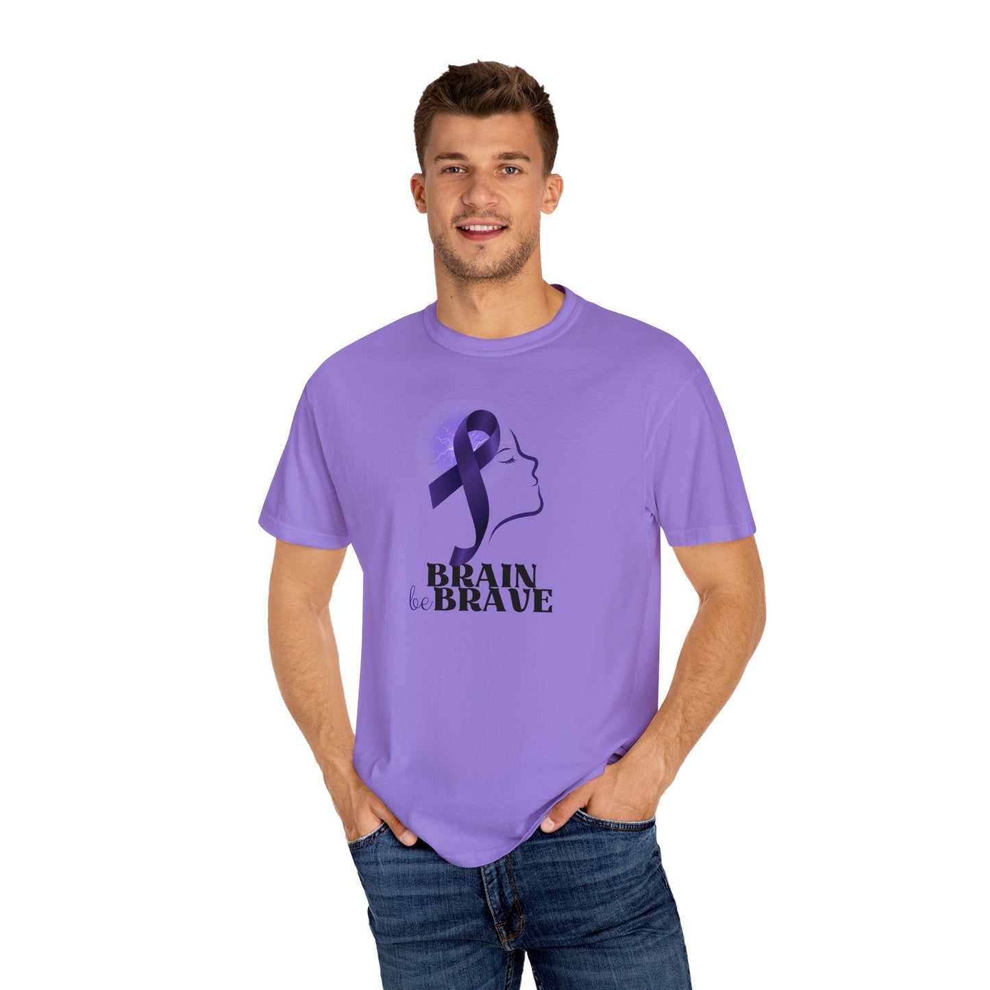 Brain Be Brave Unisex Garment - Dyed T - shirt - T - Shirt - Epileptic Al’s Shop