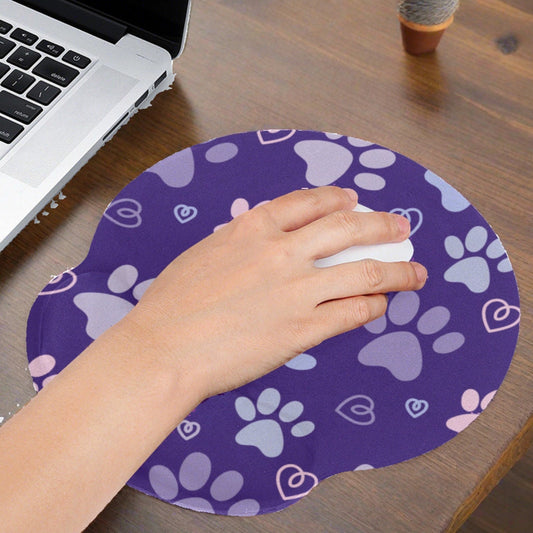 Large Lilac Paws Mousepad with Wrist Rest