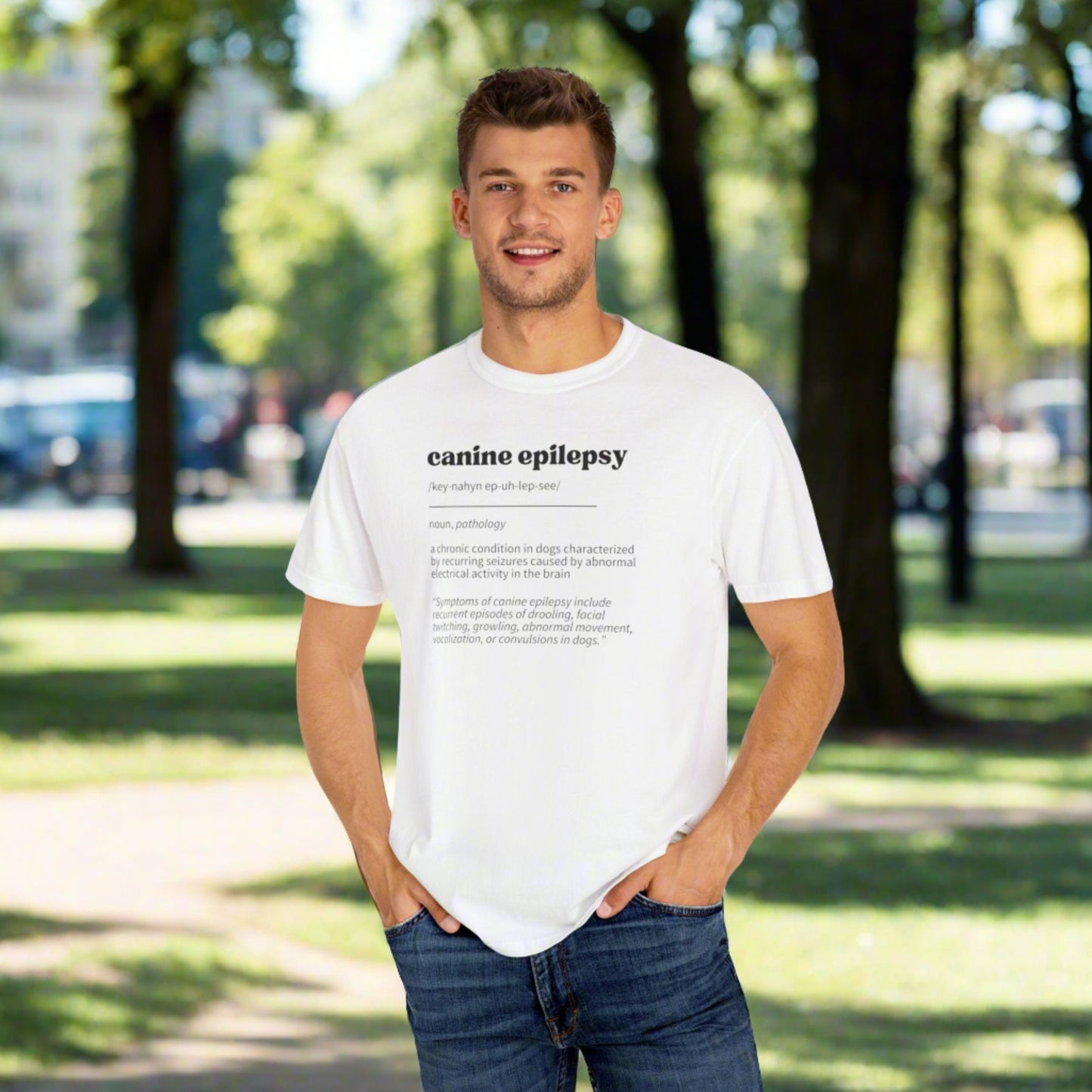 Canine Epilepsy Definition Unisex Garment - Dyed T - shirt - T - Shirt - Epileptic Al’s Shop