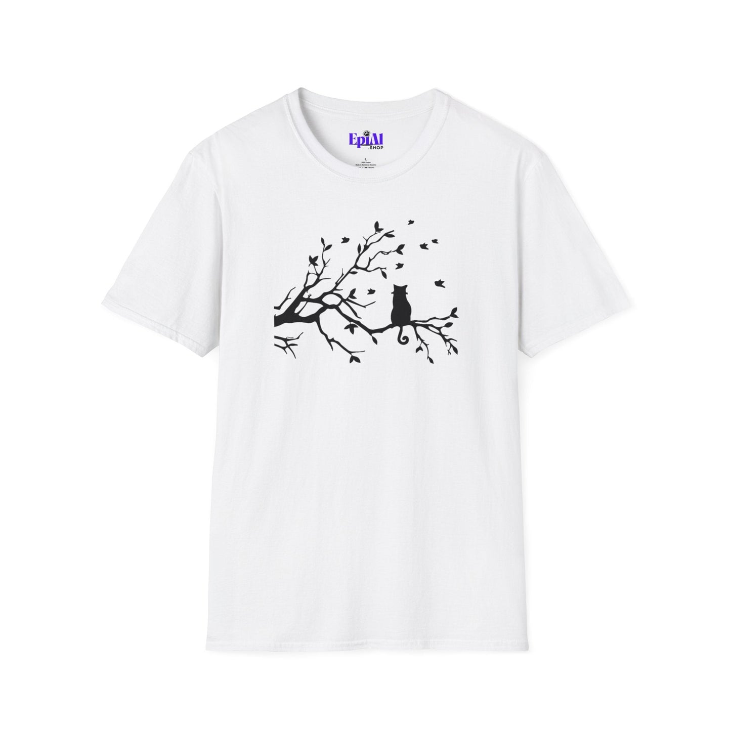 Cat in a Tree Unisex Softstyle T - Shirt - T - Shirt - Epileptic Al’s Shop