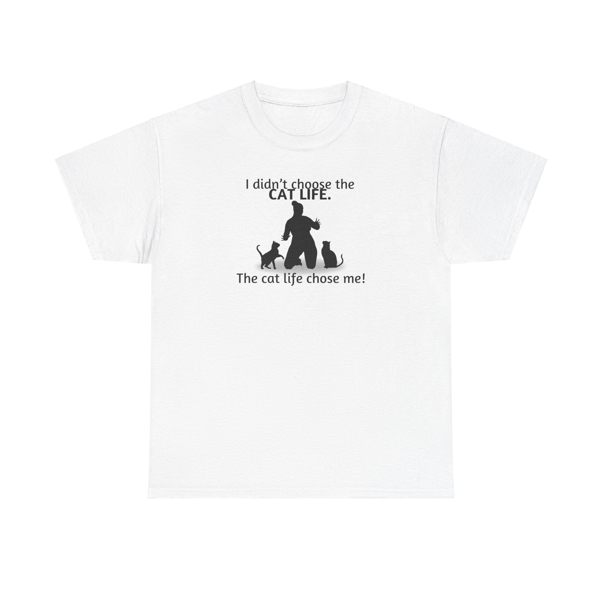 Cat Life Chose Me Heavy Cotton Tee - T-Shirt - EpiAl's Shop