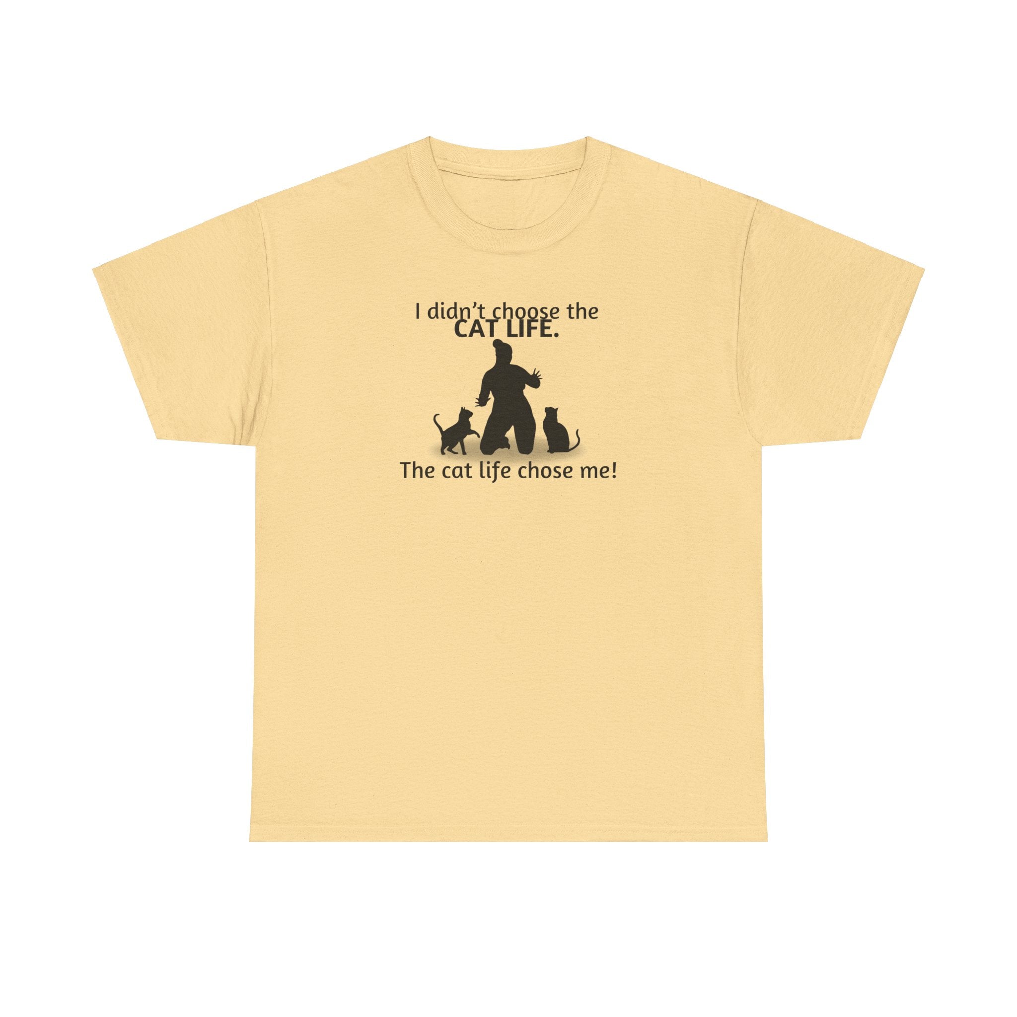 Cat Life Chose Me Heavy Cotton Tee - T-Shirt - EpiAl's Shop