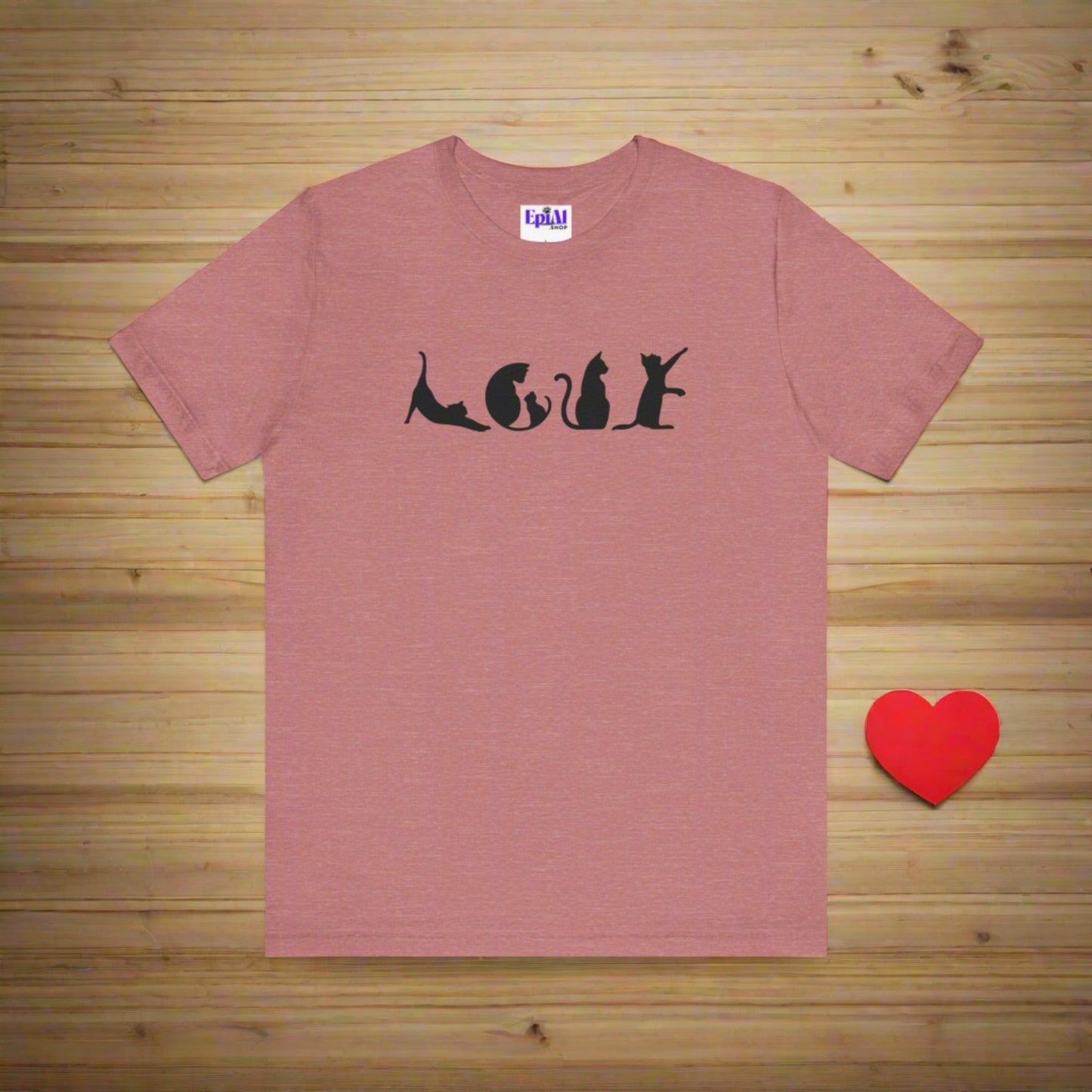 Cat Shaped Love Unisex Jersey Short Sleeve Tee - T - Shirt - Epileptic Al’s Shop