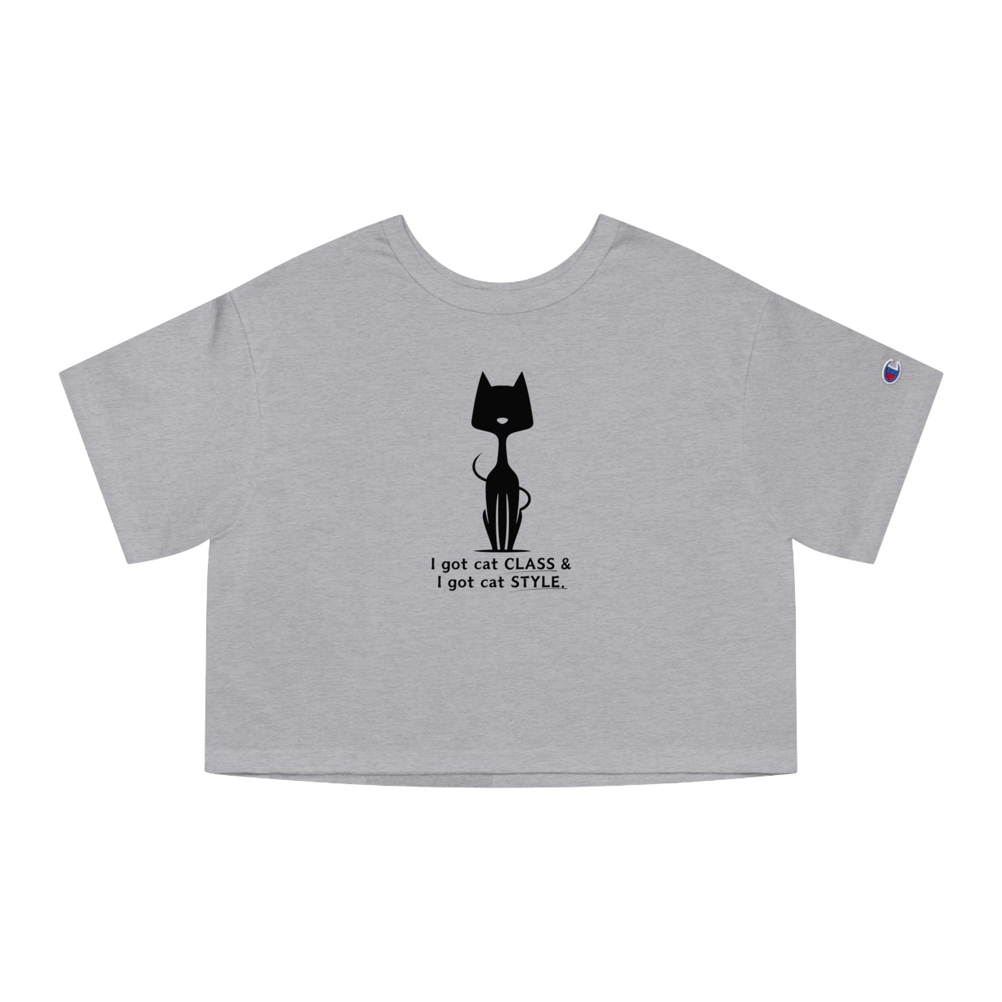 Cat Style Champion Women's Heritage Cropped T - Shirt - T - Shirt - Epileptic Al’s Shop