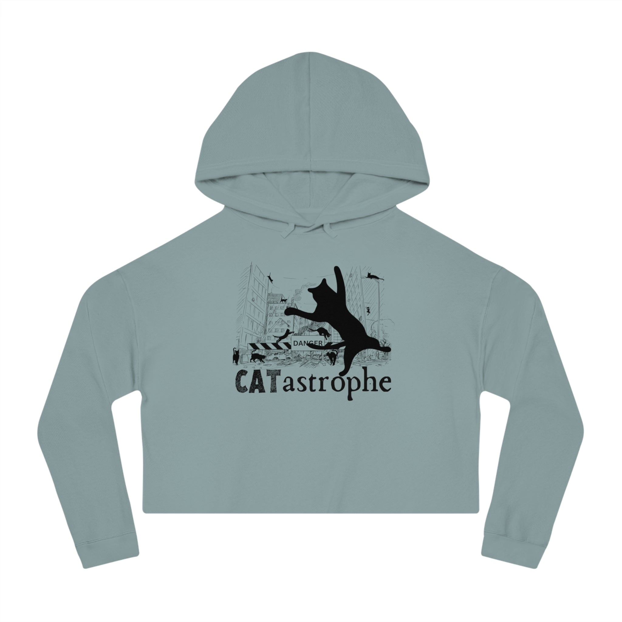 CATastrophe Women's Cropped Hooded Sweatshirt - Hoodie - EpiAl's Shop
