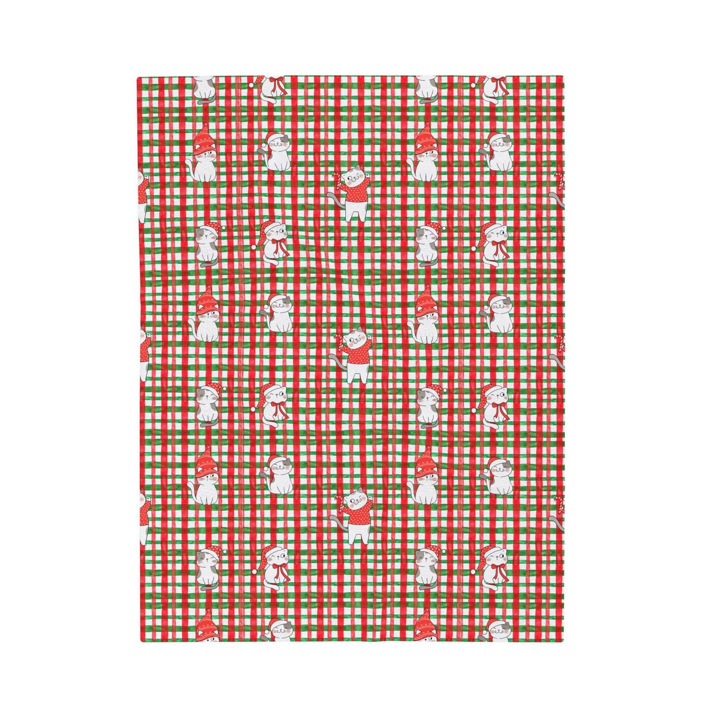 Christmas Kitties Velveteen Plush Blanket - All Over Prints - Epileptic Al’s Shop