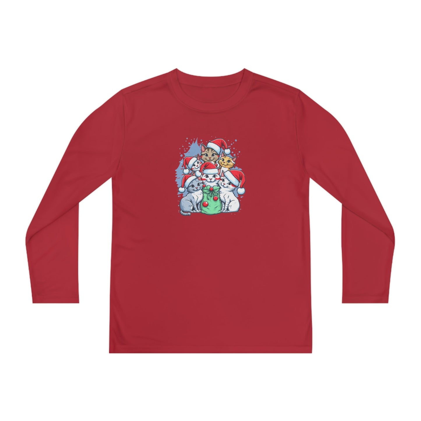 Christmas Kitties Youth Long Sleeve Competitor Tee - Kids clothes - Epileptic Al’s Shop