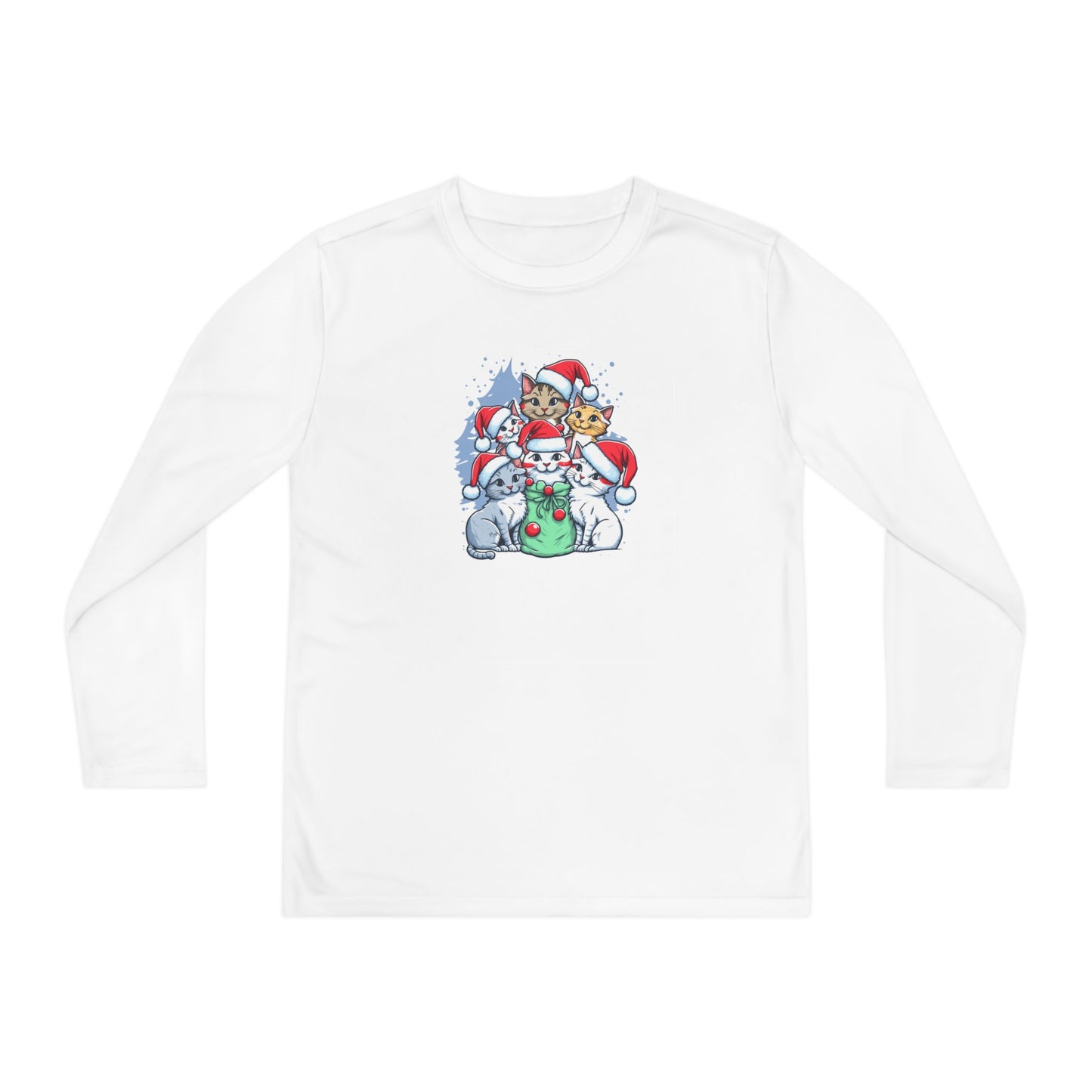 Christmas Kitties Youth Long Sleeve Competitor Tee - Kids clothes - Epileptic Al’s Shop
