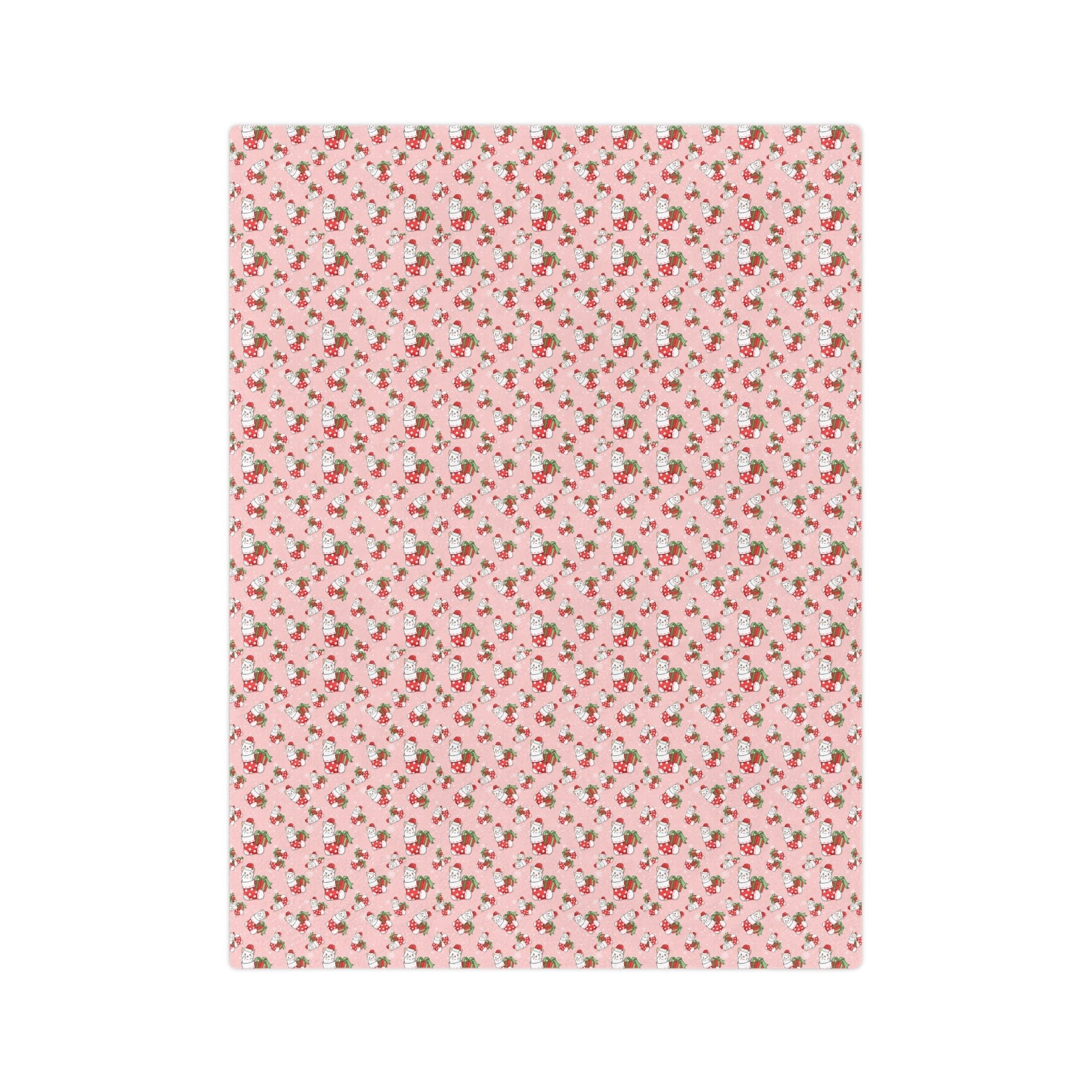 Christmas Stocking Kitty Velveteen Minky Blanket - EpiAl's Shop