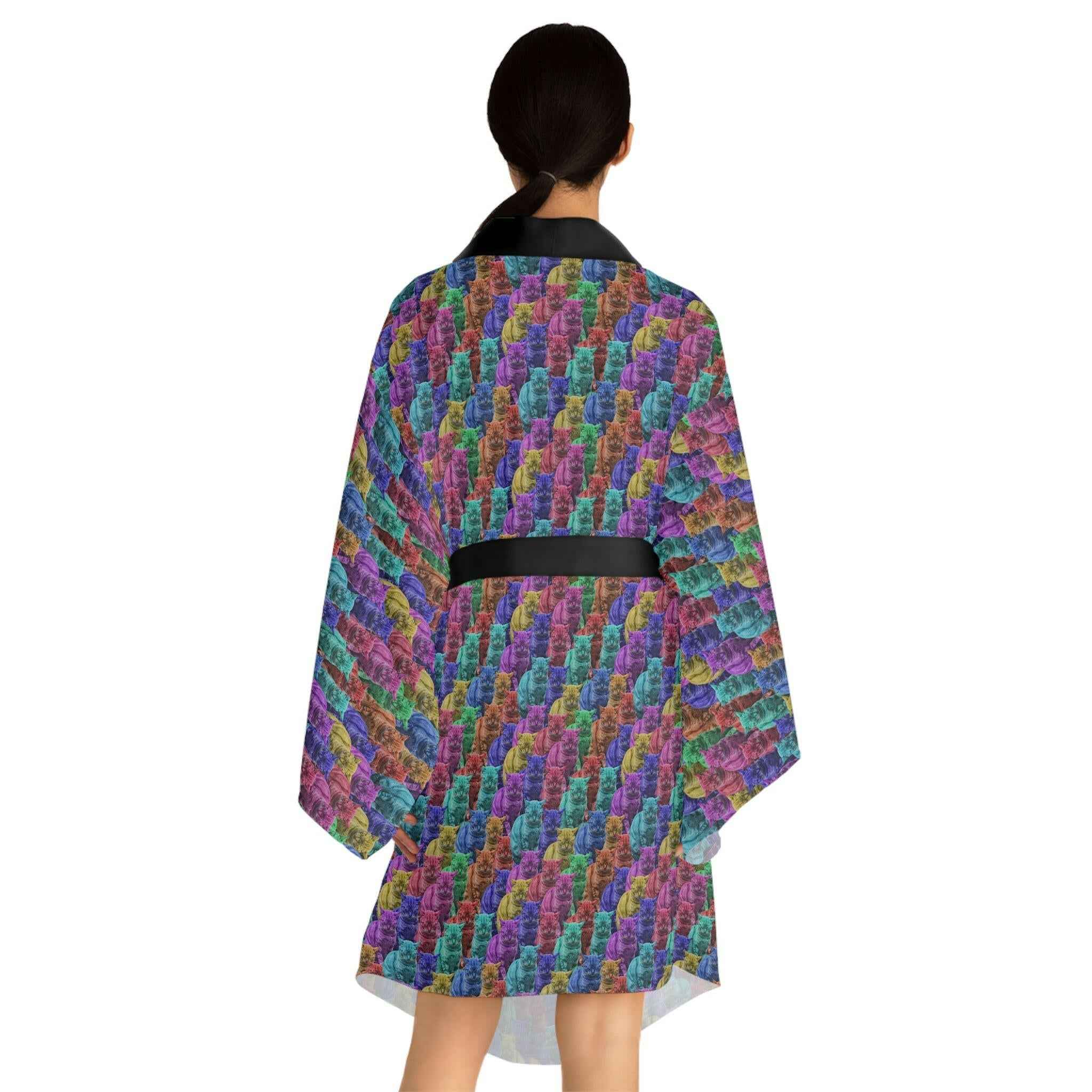 Colorful Cats Long Sleeve Kimono Robe - EpiAl's Shop