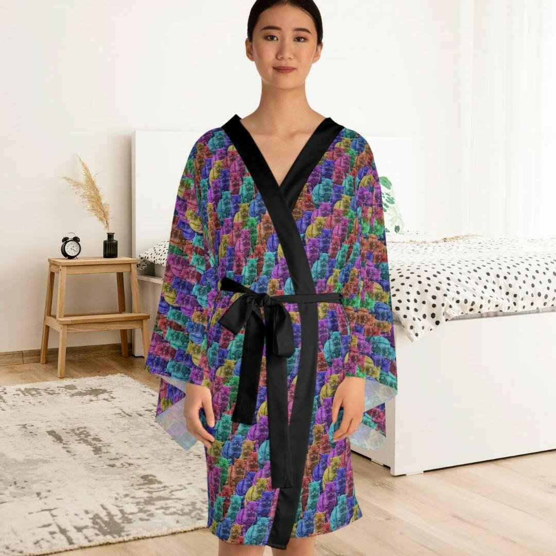 Colorful Cats Long Sleeve Kimono Robe - EpiAl's Shop
